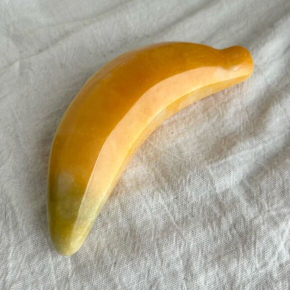 Vintage MCM Alabaster Stone Carved Banana - Picture 4 of 7